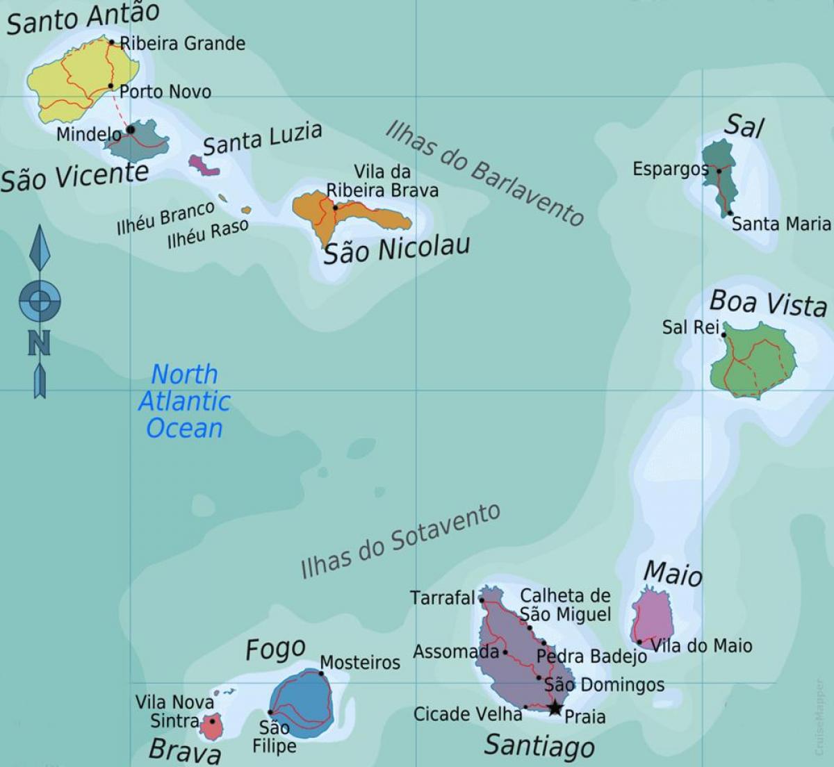 карта на боа Виста, Кабо Верде